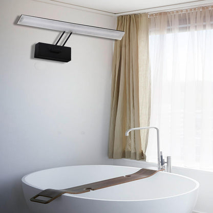 Black/White Rectangular Wall Light Modern Style 16.5"/20.5" W LED Acrylic Vanity Lighting in Warm/White Light for Bathroom Black Clearhalo 'Cast Iron' 'Glass' 'Industrial' 'Modern wall lights' 'Modern' 'Tiffany' 'Traditional wall lights' 'Vanity Lights' 'Wall Lights' Lighting' 142891