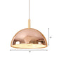 12"/16" W 1 Light Mirrored Pendant Lighting with Dome Shade Metallic Retro Style Living Room Hanging Lamp in Rose Gold Clearhalo 'Ceiling Lights' 'Modern Pendants' 'Modern' 'Pendant Lights' 'Pendants' Lighting' 142904