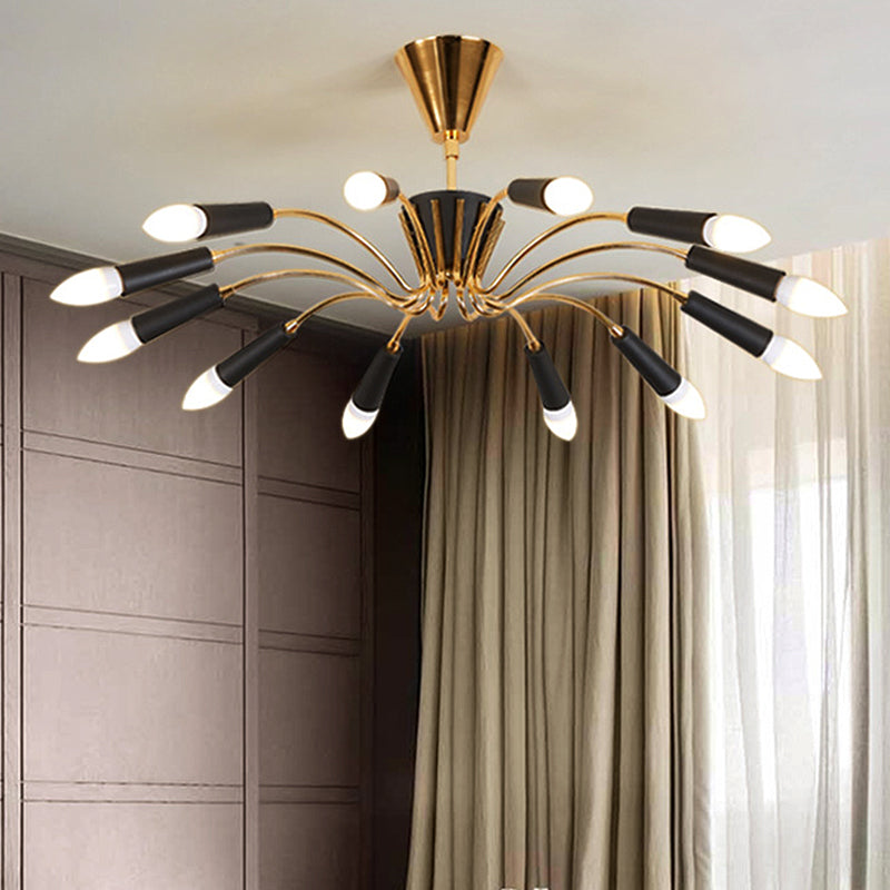 Gold Radial Chandelier Lighting Modernist Multi Lights Metal Hanging Lamp with Curved Arm Clearhalo 'Ceiling Lights' 'Chandeliers' 'Modern Chandeliers' 'Modern' Lighting' 1429711