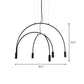 2/3/5 Lights Arched Pendant Lighting Contemporary Metal Black LED Suspension Light for Bar Clearhalo 'Ceiling Lights' 'Modern Pendants' 'Modern' 'Pendant Lights' 'Pendants' Lighting' 142989