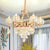 6/8 Bulbs Bowl Shade Drop Pendant Contemporary Clear Crystal Chandelier Lamp in Gold with Candle Design 6 Clear Clearhalo 'Ceiling Lights' 'Chandeliers' 'Clear' 'Industrial' 'Modern Chandeliers' 'Modern' 'Tiffany' 'Traditional Chandeliers' Lighting' 1430915