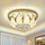 Contemporary Leave Ceiling Flush Clear Crystal Panel LED Bedroom Flush Mount Lighting Fixture in Gold