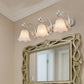 Light Brown 2/3-Head Wall Sconce Traditional Ribbed Opal Glass Blossom Vanity Fixture with Arched Arm 3.0 Light Brown Clearhalo 'Vanity Lights' 'Wall Lights' Lighting' 1431147
