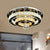 Cut Crystal Ring Ceiling Light Contemporary Chrome LED Flush Mount Lamp with Star Design, 15.5"/19.5" Wide
