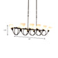Black Cup Shape Chandelier Light Vintage 6/8/10 Lights White Glass Led Pendant Lamp Kit with Linear Design Clearhalo 'Ceiling Lights' 'Chandeliers' 'Modern Chandeliers' 'Modern' Lighting' 143152