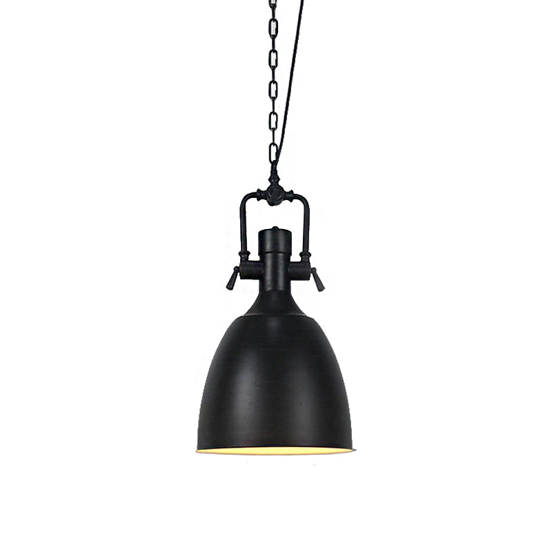 11"/14.5" Width Domed Metallic Ceiling Pendant Industrial 1 Head Coffee Shop Pendant Light Fixture in Black Clearhalo 'Art Deco Pendants' 'Black' 'Cast Iron' 'Ceiling Lights' 'Ceramic' 'Crystal' 'Industrial Pendants' 'Industrial' 'Metal' 'Middle Century Pendants' 'Pendant Lights' 'Pendants' 'Rustic Pendants' 'Tiffany' Lighting' 143198