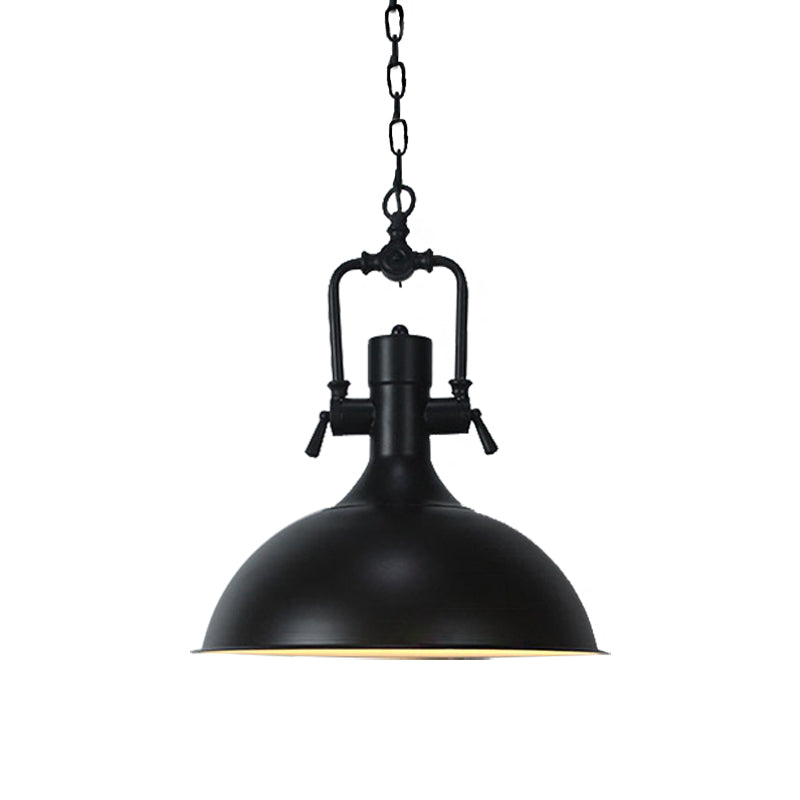 11"/14.5" Width Domed Metallic Ceiling Pendant Industrial 1 Head Coffee Shop Pendant Light Fixture in Black Clearhalo 'Art Deco Pendants' 'Black' 'Cast Iron' 'Ceiling Lights' 'Ceramic' 'Crystal' 'Industrial Pendants' 'Industrial' 'Metal' 'Middle Century Pendants' 'Pendant Lights' 'Pendants' 'Rustic Pendants' 'Tiffany' Lighting' 143201