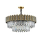 Crystal Rod 2 Tiers Round Pendant Light Modern 9 Bulbs Living Room Chandelier in Black-Gold Clearhalo 'Ceiling Lights' 'Chandeliers' 'Modern Chandeliers' 'Modern' Lighting' 1432062