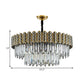 Crystal Rod 2 Tiers Round Pendant Light Modern 9 Bulbs Living Room Chandelier in Black-Gold Clearhalo 'Ceiling Lights' 'Chandeliers' 'Modern Chandeliers' 'Modern' Lighting' 1432064