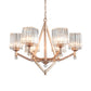 Crystal Prism Rose Gold Hanging Lamp Cubic 6 Lights Modern Up Chandelier for Hotel Clearhalo 'Ceiling Lights' 'Chandeliers' 'Modern Chandeliers' 'Modern' Lighting' 1432093