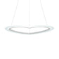 Heart-Shaped Chandelier Light Simple Acrylic LED 1/2/3-Head Living Room Ceiling Drop Pendant in Warm/White Light Clearhalo 'Ceiling Lights' 'Chandeliers' 'Modern Chandeliers' 'Modern' Lighting' 143213