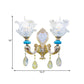 Traditional Layered Flower Wall Light Kit 1/2-Head Clear Crystal Wall Lighting in Gold-Blue Clearhalo 'Wall Lamps & Sconces' 'Wall Lights' Lighting' 1432518