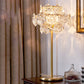 Single-Bulb Night Stand Lamp Postmodern Bedroom Table Light with Snowflake Crystal Shade in Gold Clearhalo 'Lamps' 'Table Lamps' Lighting' 1432585