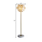Tiered Snowflake Clear Crystal Floor Lamp Postmodern 3-Bulb Living Room Standing Light in Brass Clearhalo 'Floor Lamps' 'Lamps' Lighting' 1432616