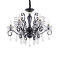 Clear Crystal Candelabra Suspension Pendant Traditional 6/8 Bulbs Parlor Chandelier with Droplets and Black Scroll Arms Clearhalo 'Ceiling Lights' 'Chandeliers' Lighting' options 1432709