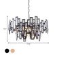 6 Bulbs Clear Crystal Blocks Embedded Chandelier Contemporary Gold/Black Round Bedroom Suspension Light Clearhalo 'Ceiling Lights' 'Chandeliers' 'Modern Chandeliers' 'Modern' Lighting' 1432744