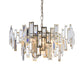 6 Bulbs Clear Crystal Blocks Embedded Chandelier Contemporary Gold/Black Round Bedroom Suspension Light Clearhalo 'Ceiling Lights' 'Chandeliers' 'Modern Chandeliers' 'Modern' Lighting' 1432748