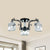 3 Bulbs Scrolling Arm Semi Flush Mount Modern Black Metal Ceiling Lamp with Clear Cubic Shade Black Clearhalo 'Ceiling Lights' 'Close To Ceiling Lights' 'Close to ceiling' 'Semi-flushmount' Lighting' 1432828