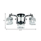 3 Bulbs Scrolling Arm Semi Flush Mount Modern Black Metal Ceiling Lamp with Clear Cubic Shade Clearhalo 'Ceiling Lights' 'Close To Ceiling Lights' 'Close to ceiling' 'Semi-flushmount' Lighting' 1432831