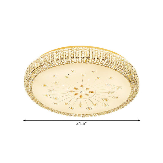 LED Circular Ceiling Mounted Light Contemporary Gold Faceted Crystals Flushmount Lighting for Great Room Clearhalo 'Ceiling Lights' 'Close To Ceiling Lights' 'Close to ceiling' 'Flush mount' Lighting' 1432890