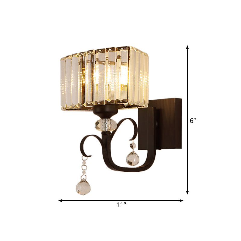 1/2-Bulb Metal Wall Sconce Light Contemporary Black Scrolling Arm Corridor Wall Mounted Lamp Clearhalo 'Modern wall lights' 'Modern' 'Wall Lamps & Sconces' 'Wall Lights' Lighting' 1433471