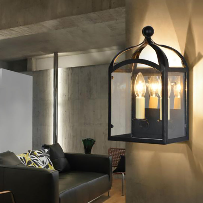 Aged Brass Candle Wall Sconce with Metal Cage Shade 2 Lights Vintage Wall Light Fixture for Corridor Antique Brass Clearhalo 'Cast Iron' 'Glass' 'Industrial wall lights' 'Industrial' 'Middle century wall lights' 'Modern' 'Tiffany' 'Traditional wall lights' 'Wall Lamps & Sconces' 'Wall Lights' Lighting' 143348