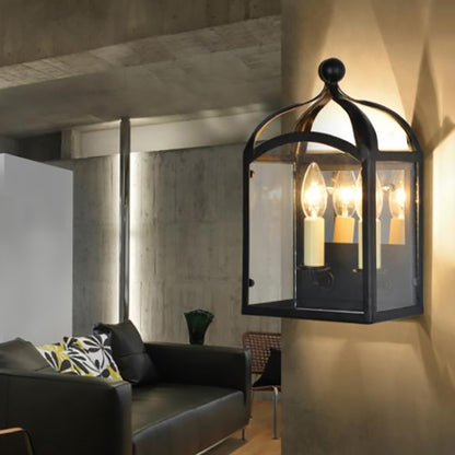 Aged Brass Candle Wall Sconce with Metal Cage Shade 2 Lights Vintage Wall Light Fixture for Corridor Antique Brass Clearhalo 'Cast Iron' 'Glass' 'Industrial wall lights' 'Industrial' 'Middle century wall lights' 'Modern' 'Tiffany' 'Traditional wall lights' 'Wall Lamps & Sconces' 'Wall Lights' Lighting' 143348