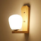 Milk Glass Mini Wall Mounted Lighting Nordic Style 1 Light Indoor Wall Light in Wood for Bedroom Clearhalo 'Modern wall lights' 'Modern' 'Vanity Lights' 'Wall Lights' Lighting' 1433673