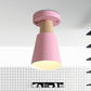 Macaron Conic Semi Flushmount Light 1 Head Metal Semi Flush Mount Ceiling Light in Grey/Pink/Yellow/Green Clearhalo 'Ceiling Lights' 'Close To Ceiling Lights' 'Close to ceiling' 'Semi-flushmount' Lighting' 1433879