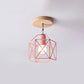 Gray/White/Pink/Yellow/Blue/Green Hexagon Ceiling Light Fixture Metal Modernist 1 Head Semi Flush Mount Ceiling Light for Bedroom Clearhalo 'Ceiling Lights' 'Close To Ceiling Lights' 'Close to ceiling' 'Semi-flushmount' Lighting' 1434012