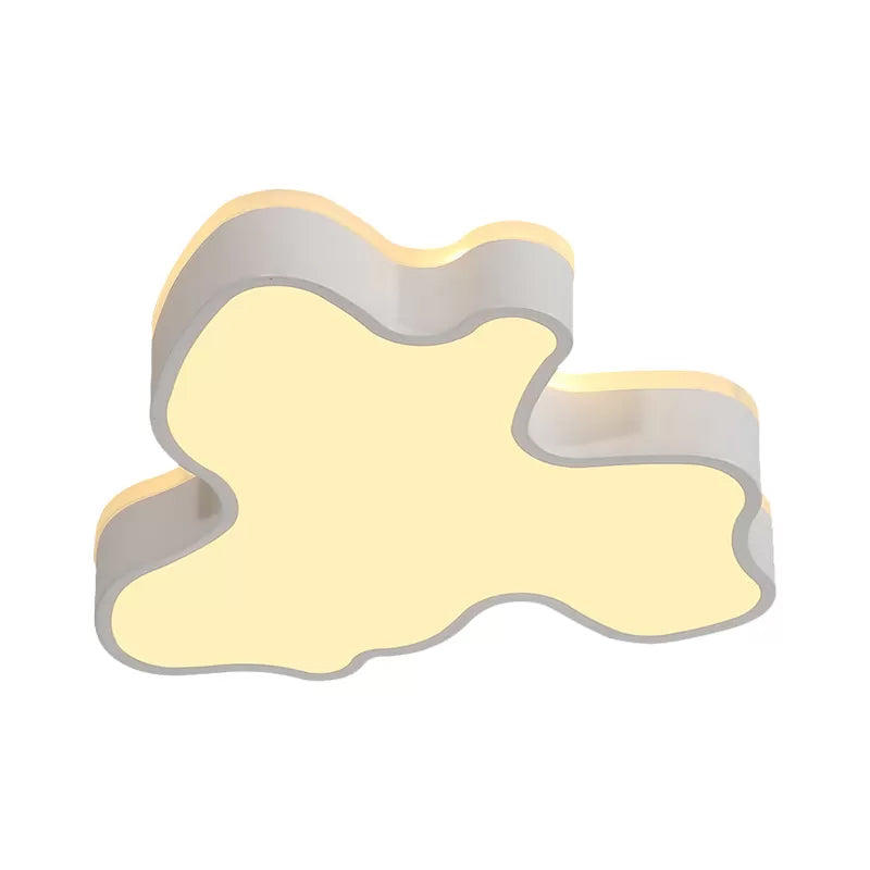 16"/19.5"/23.5" W Abstract Flush Light with Black/White Metal Shade and Acrylic Diffuser Led Contemporary Flush Mount in Warm/White Clearhalo 'Ceiling Lights' 'Close To Ceiling Lights' 'Close to ceiling' 'Flush mount' Lighting' 1434080