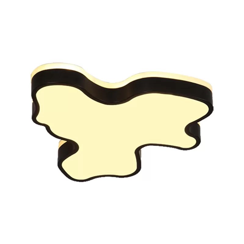 16"/19.5"/23.5" W Abstract Flush Light with Black/White Metal Shade and Acrylic Diffuser Led Contemporary Flush Mount in Warm/White Clearhalo 'Ceiling Lights' 'Close To Ceiling Lights' 'Close to ceiling' 'Flush mount' Lighting' 1434085