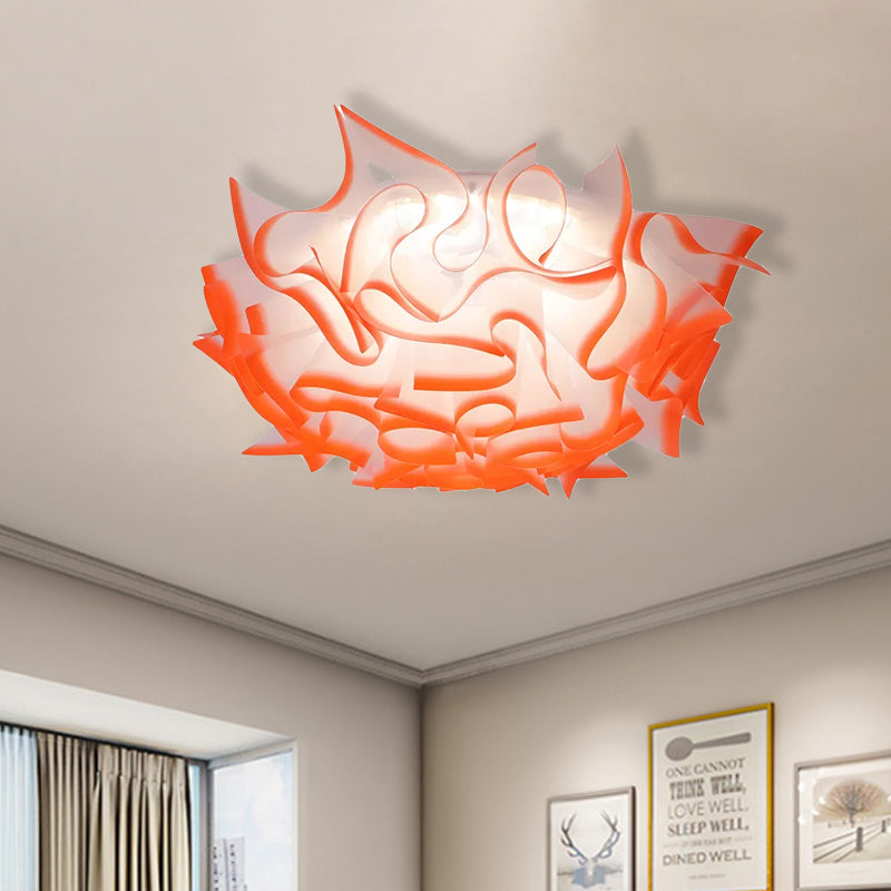 Acrylic Bloom Flush Ceiling Lamp Contemporary Led Ceiling Light Fixture in Blue/Brown/Orange Clearhalo 'Ceiling Lights' 'Close To Ceiling Lights' 'Close to ceiling' 'Flush mount' Lighting' 1434151