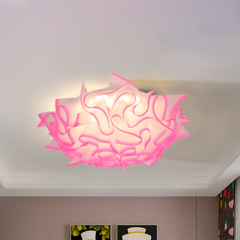 Acrylic Bloom Flush Ceiling Lamp Contemporary Led Ceiling Light Fixture in Blue/Brown/Orange Clearhalo 'Ceiling Lights' 'Close To Ceiling Lights' 'Close to ceiling' 'Flush mount' Lighting' 1434153