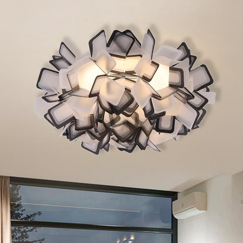 Art Deco Sinuous Flushmount Light with Acrylic Shade Led Bedroom Flush Lighting Clearhalo 'Ceiling Lights' 'Close To Ceiling Lights' 'Close to ceiling' 'Flush mount' Lighting' 1434157