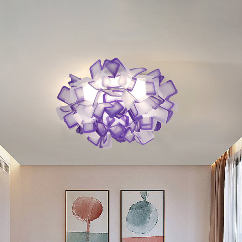 Art Deco Sinuous Flushmount Light with Acrylic Shade Led Bedroom Flush Lighting Clearhalo 'Ceiling Lights' 'Close To Ceiling Lights' 'Close to ceiling' 'Flush mount' Lighting' 1434161