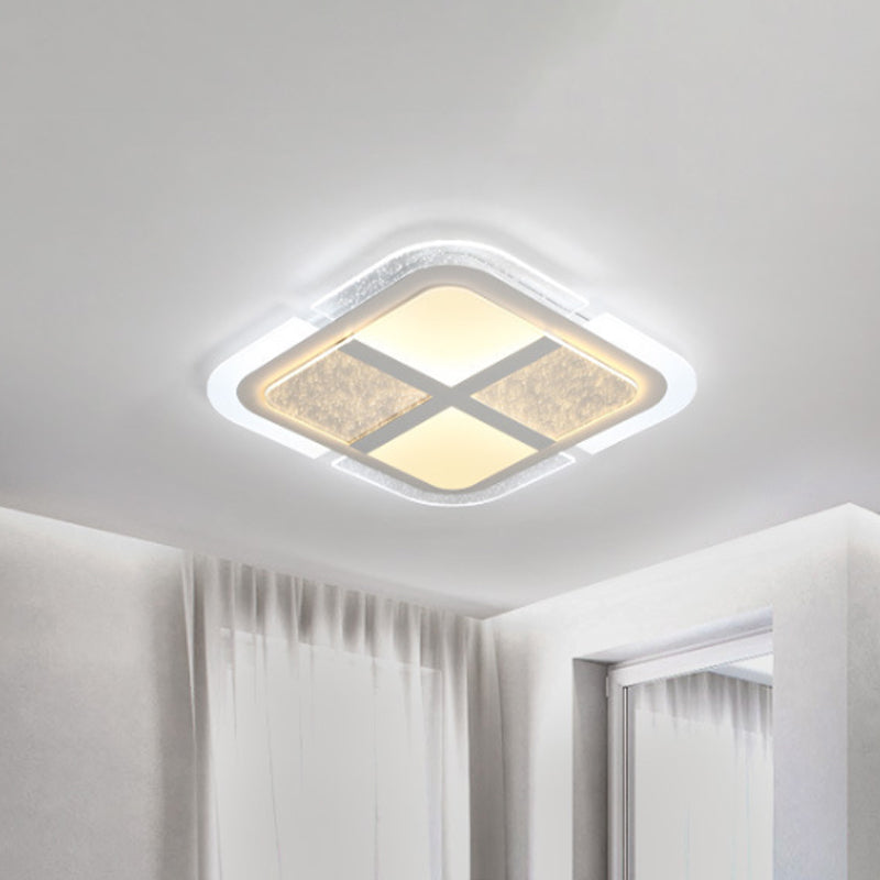 Modern Square Ceiling Light with Mosaic Design Acrylic Led Bedroom Flush Ceiling Light in Warm/White, 16"/19.5"/23.5" W - Clearhalo - 'Ceiling Lights' - 'Close To Ceiling Lights' - 'Close to ceiling' - 'Flush mount' - Lighting' - 1434199