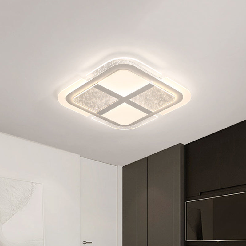 Modern Square Ceiling Light with Mosaic Design Acrylic Led Bedroom Flush Ceiling Light in Warm/White, 16"/19.5"/23.5" W - Clearhalo - 'Ceiling Lights' - 'Close To Ceiling Lights' - 'Close to ceiling' - 'Flush mount' - Lighting' - 1434201
