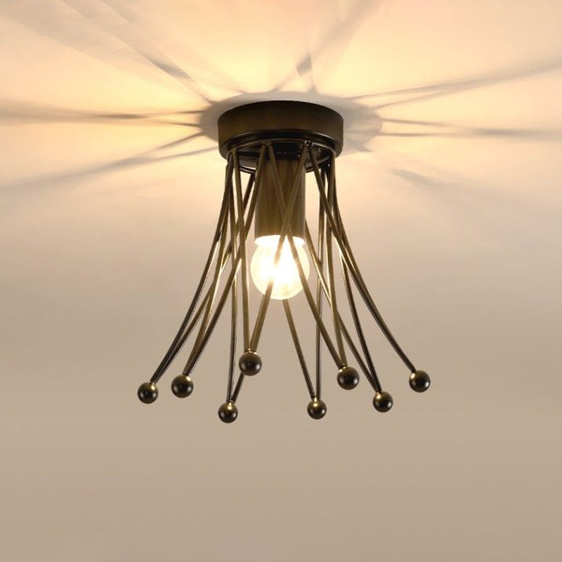 Metallic Crown Flush Mount Lighting Modern 1 Light Kids Flush Ceiling Light in Black/Gold/White Clearhalo 'Ceiling Lights' 'Close To Ceiling Lights' 'Close to ceiling' 'Flush mount' Lighting' 1434329