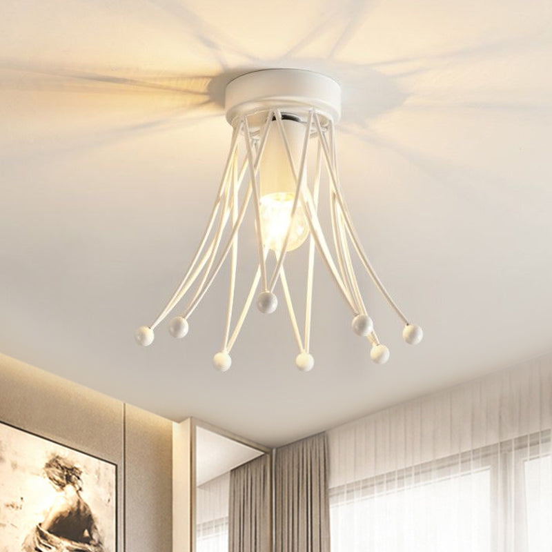 Metallic Crown Flush Mount Lighting Modern 1 Light Kids Flush Ceiling Light in Black/Gold/White Clearhalo 'Ceiling Lights' 'Close To Ceiling Lights' 'Close to ceiling' 'Flush mount' Lighting' 1434330