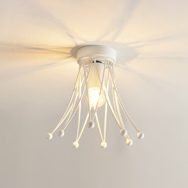 Metallic Crown Flush Mount Lighting Modern 1 Light Kids Flush Ceiling Light in Black/Gold/White Clearhalo 'Ceiling Lights' 'Close To Ceiling Lights' 'Close to ceiling' 'Flush mount' Lighting' 1434331