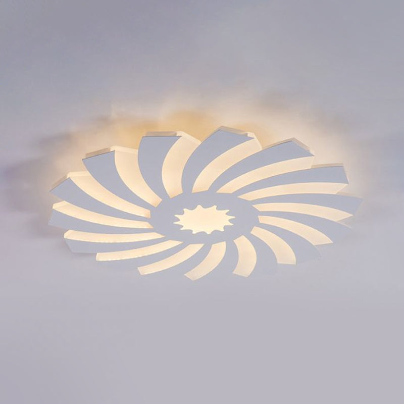 Bedroom Hotel Flower Flush Ceiling Light Acrylic Modern Style Warm/White Lighting LED Ceiling Light in White Clearhalo 'Ceiling Lights' 'Close To Ceiling Lights' 'Close to ceiling' 'Flush mount' Lighting' 1434362