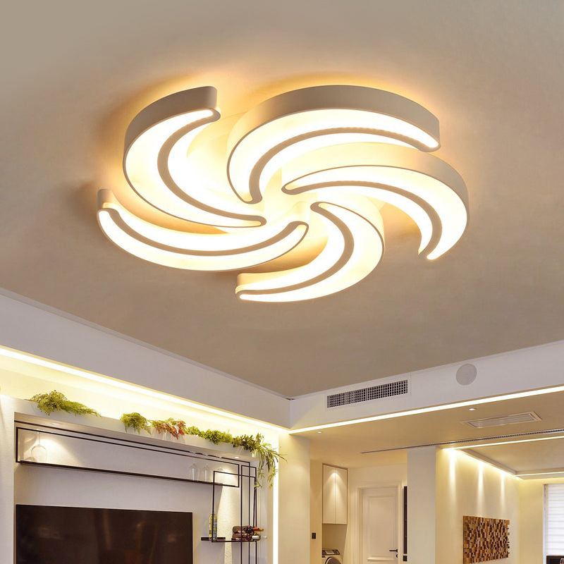 Contemporary Flower Flush Mount Light Acrylic Warm/White Lighting LED Ceiling Fixture in White for Hotel Clearhalo 'Ceiling Lights' 'Close To Ceiling Lights' 'Close to ceiling' 'Flush mount' Lighting' 1434423