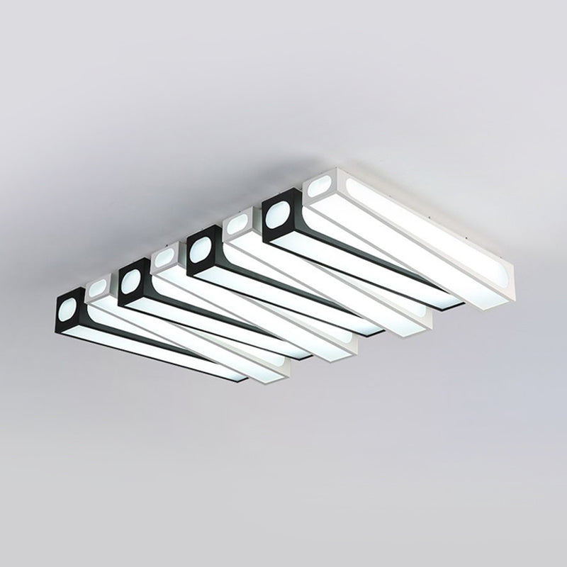 Modern Linear Square Flush Mount Light Acrylic LED Ceiling Light in Black and White for Foyer Clearhalo 'Ceiling Lights' 'Close To Ceiling Lights' 'Close to ceiling' 'Flush mount' Lighting' 1434428