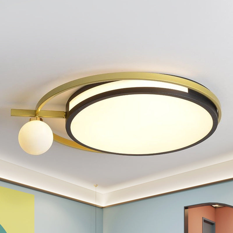 LED Round Flush Lighting with Globe Shade Nordic Acrylic Led Flushmount Light in Black/Grey Clearhalo 'Ceiling Lights' 'Close To Ceiling Lights' 'Close to ceiling' 'Flush mount' Lighting' 1434437