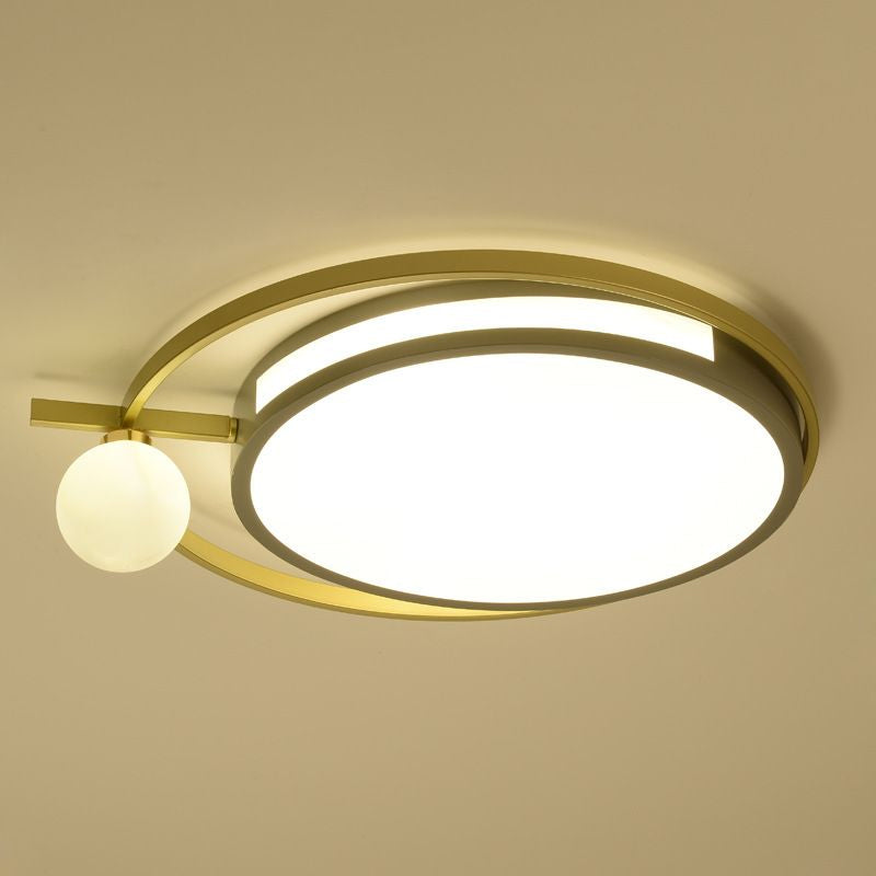 LED Round Flush Lighting with Globe Shade Nordic Acrylic Led Flushmount Light in Black/Grey Clearhalo 'Ceiling Lights' 'Close To Ceiling Lights' 'Close to ceiling' 'Flush mount' Lighting' 1434439