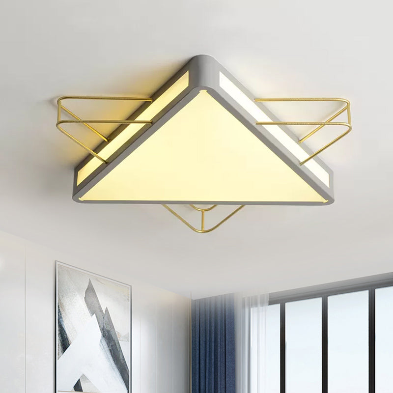 Star/Triangle Flush Mount Lighting Nordic Metal Black/Grey Ceiling Flush Light with Acrylic Diffuser Clearhalo 'Ceiling Lights' 'Close To Ceiling Lights' 'Close to ceiling' 'Flush mount' Lighting' 1434450