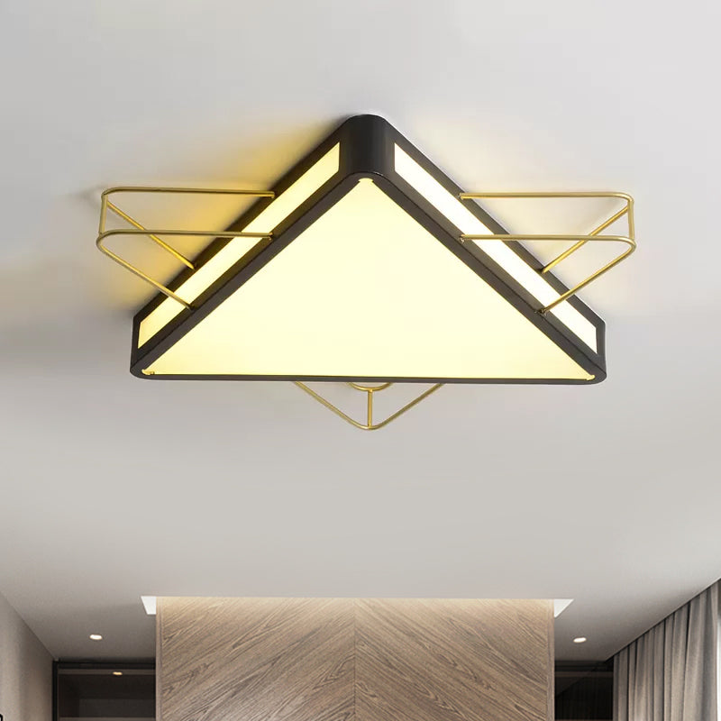 Star/Triangle Flush Mount Lighting Nordic Metal Black/Grey Ceiling Flush Light with Acrylic Diffuser Clearhalo 'Ceiling Lights' 'Close To Ceiling Lights' 'Close to ceiling' 'Flush mount' Lighting' 1434451