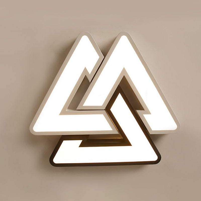 Multi-Triangle Bedroom Ceiling Mount Light Acrylic Simple Style LED Ceiling Lamp in Black and White Clearhalo 'Ceiling Lights' 'Close To Ceiling Lights' 'Close to ceiling' 'Flush mount' Lighting' 1434462