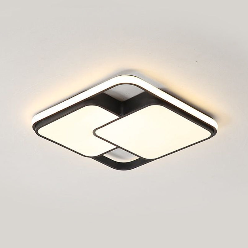 Black/White Rectangle Flush Ceiling Light Contemporary Acrylic LED Flushmount Light for Cafe Clearhalo 'Ceiling Lights' 'Close To Ceiling Lights' 'Close to ceiling' 'Flush mount' Lighting' 1434464